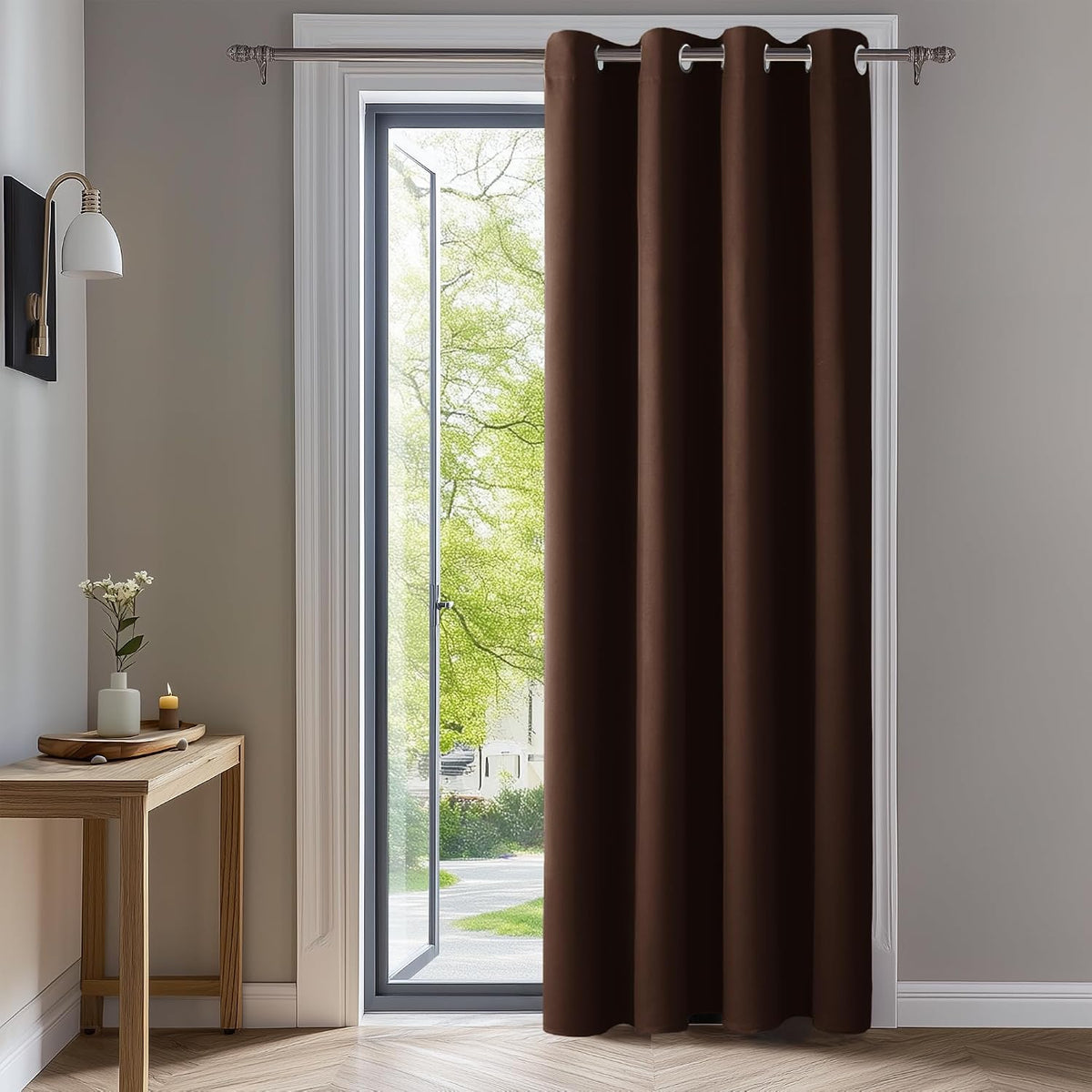 Deconovo single panel blackout drape folded in packaging