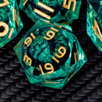 ARUOHHA DND Resin Dice Dragon Eye Liquid Core Polyhedral D and D Dice Set with Gift Box, Green Sharp Edged Dice Role Playing Game D20 D12 D10 D8 D6 D4 - Image 11