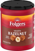 Folgers flavored ground coffee canister side profile