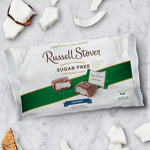 Russell Stover sugar free coconut chocolate pieces on a plate