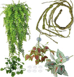 Safe plastic foliage for chameleon terrarium decor