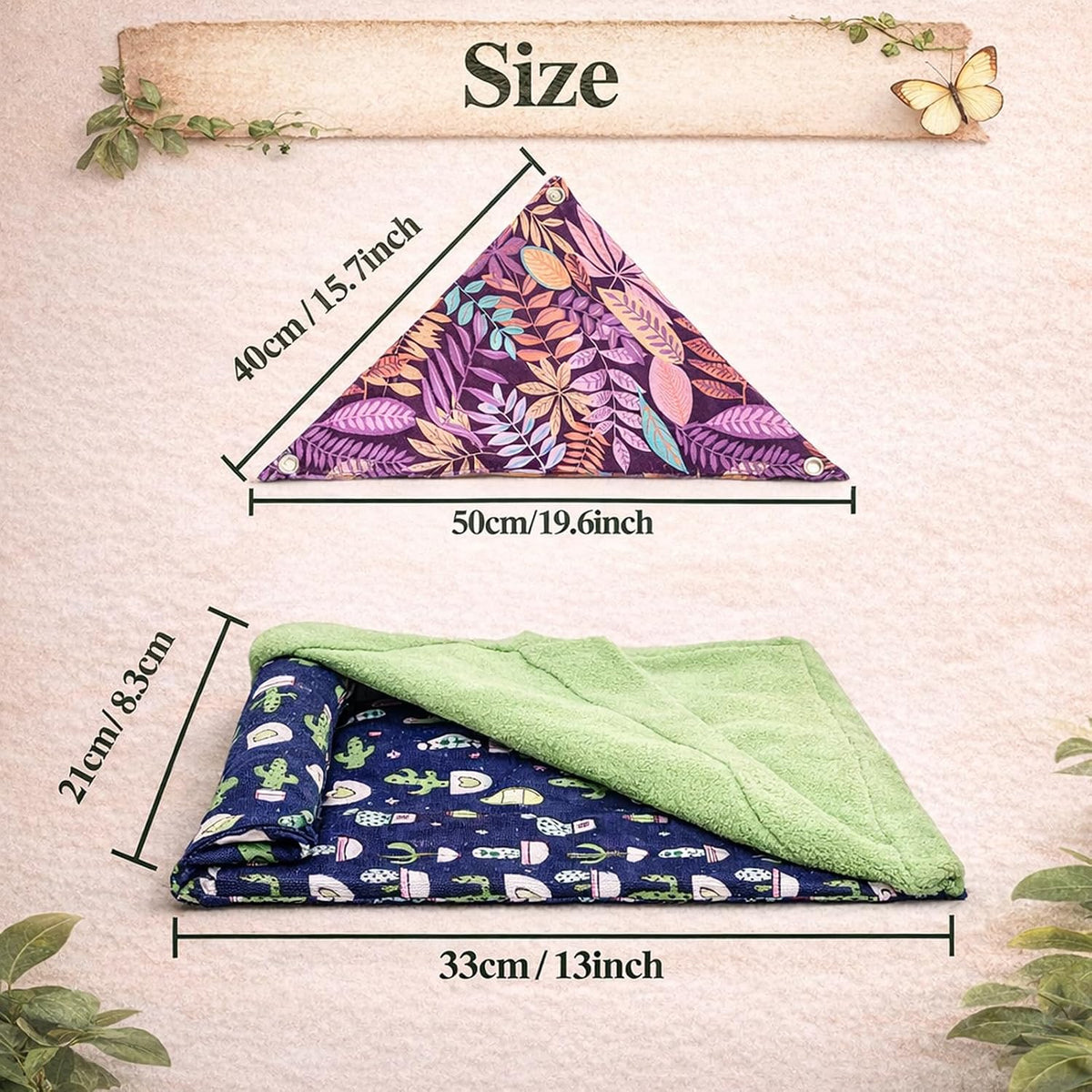 Mechpia cozy brumation bed for adult bearded dragon side angle view.