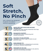 Pembrook bamboo viscose diabetic socks folded stack