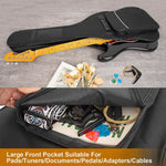 Back view of the guitar case showing the integrated wall hanger loop