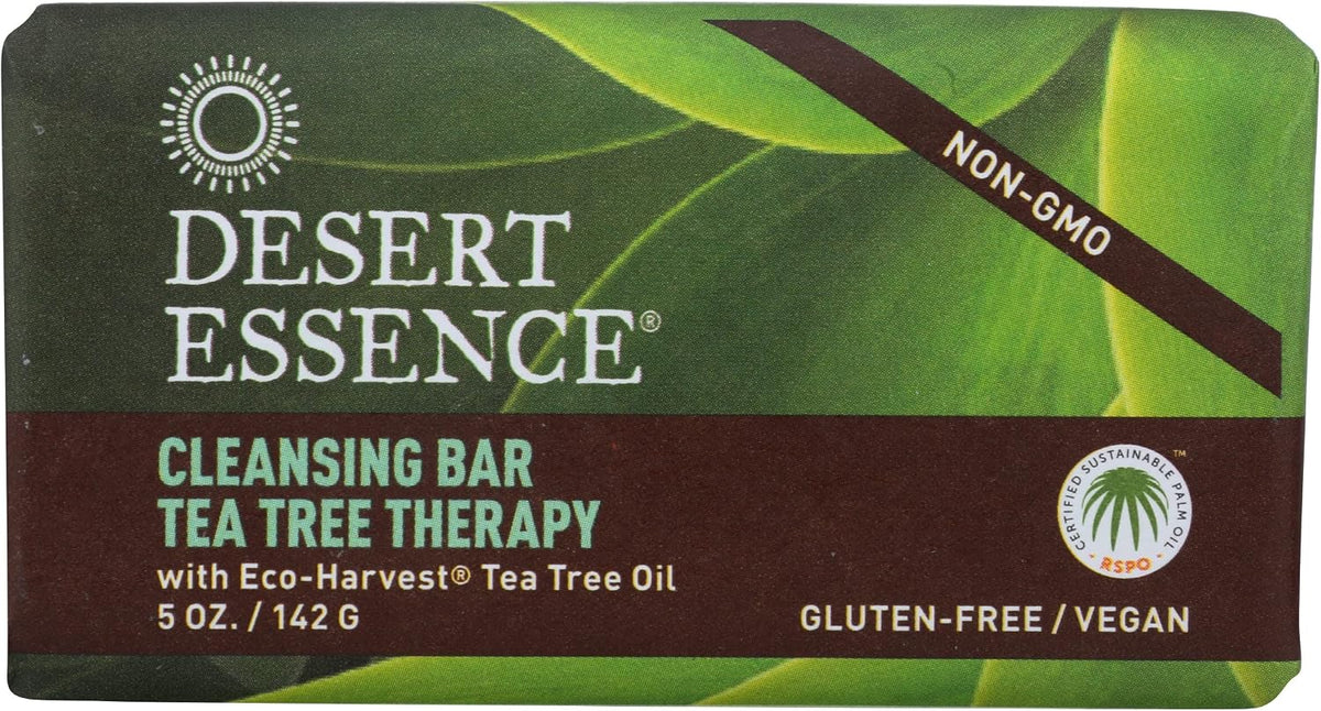 Desert Essence tea tree therapy cleansing bar front view natural soap