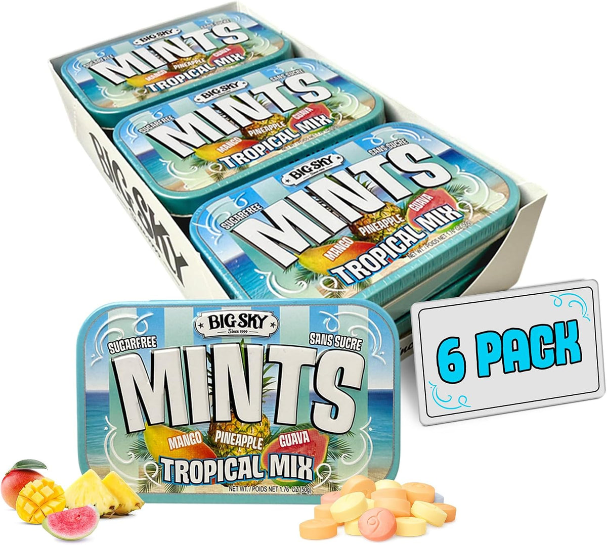 Big Sky Sugar Free Cotton Candy Mints - 50 Count Tin (Pack of 6) | Kosher Certified, Vegan Cotton Candy | Aspartame & Gluten Free | Sweet Nostalgic Flavored Mints for Travel & Sharing - Image 13