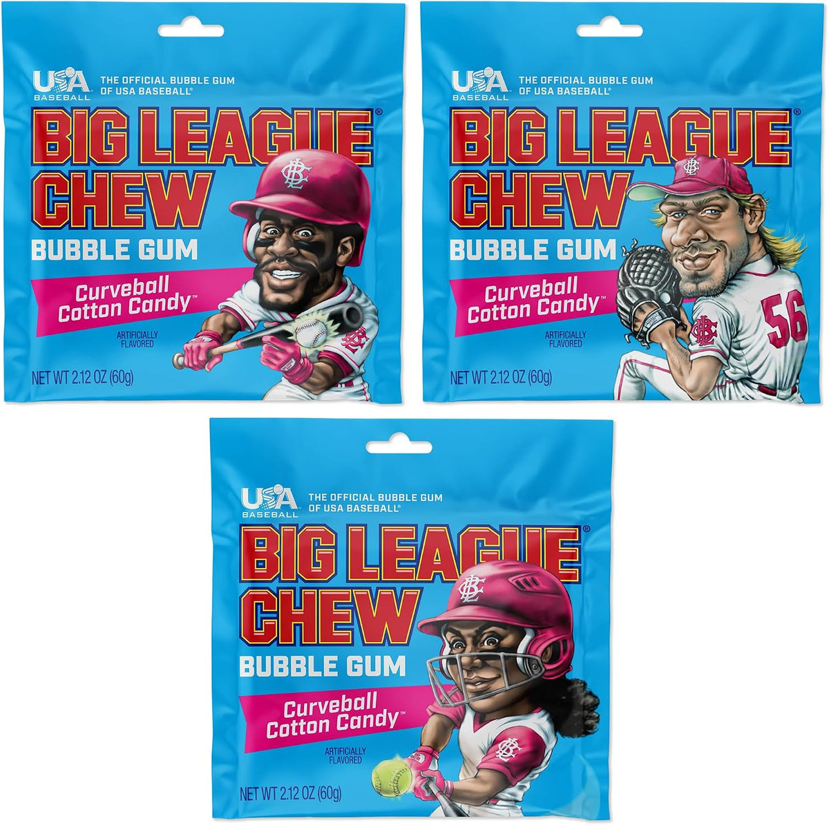 Big League Chew Original Bubble Gum 3-Pack - 2.12oz Packets - Original Baseball Gum - Big League Chew Baseball Candy Set for Treats, Party Favors & More - Softball Candy For Teams - Image 11