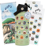 BlueTrail 50 States Water Bottle with Stickers - 32 oz Insulated Stainless Steel, Upgraded Leak-Proof Lid, UV & Waterproof Permanent Stickers, Laser Engraved 50 States of the USA (Black) - Image 12