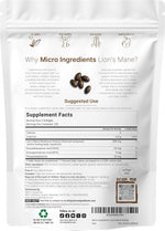 Micro Ingredients cognitive supplement nutrition facts panel and ingredient label