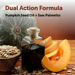 Pumpkin seed oil and saw palmetto capsules pouch side