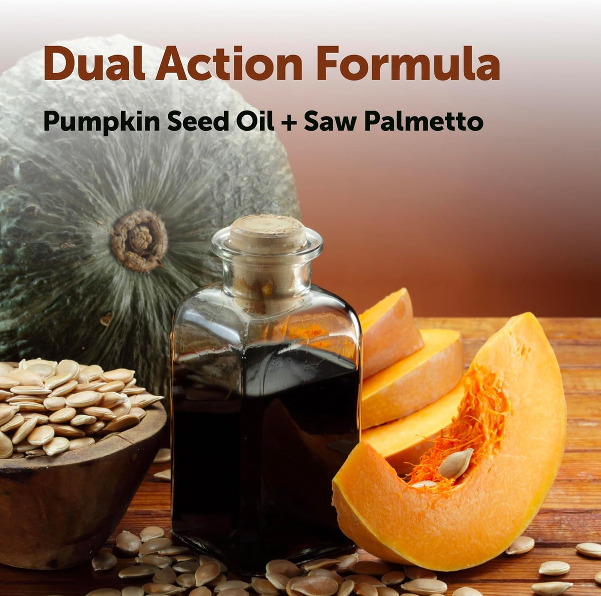 Pumpkin seed oil and saw palmetto capsules pouch side