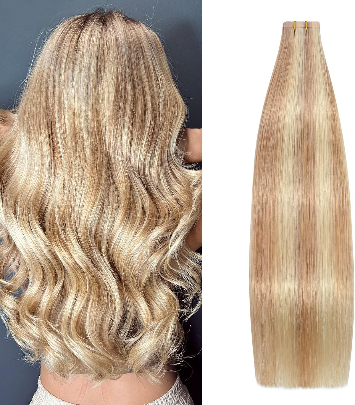 Aison Jet Black Tape in Hair Extensions Human Hair 18 Inch 40G Invisible Real Human Hair Extensions 20 Pcs/Package - Image 13