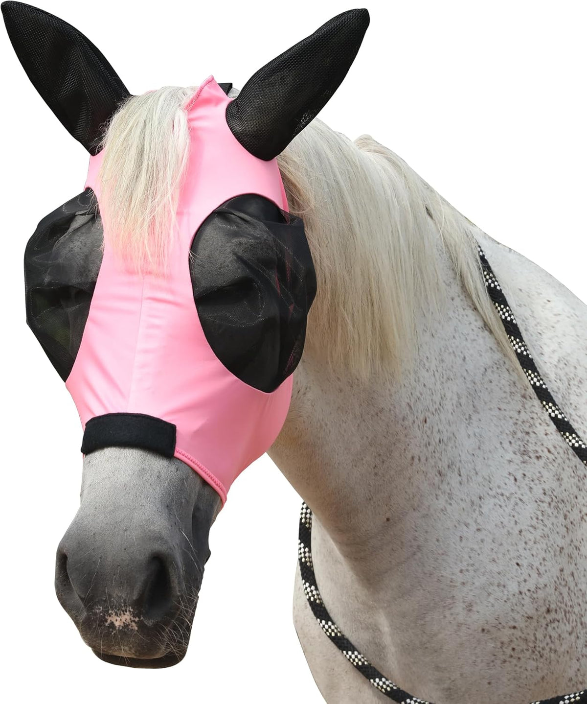Horse Fly Mask with Ears - Large Eye Space for Full Vision, Breathable Stretch Comfort Fit, UV Protection, Forelock Opening, Easy Pull-On Paleblue Full - Image 11