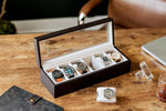 Case Elegance espresso watch storage box felt bottom view