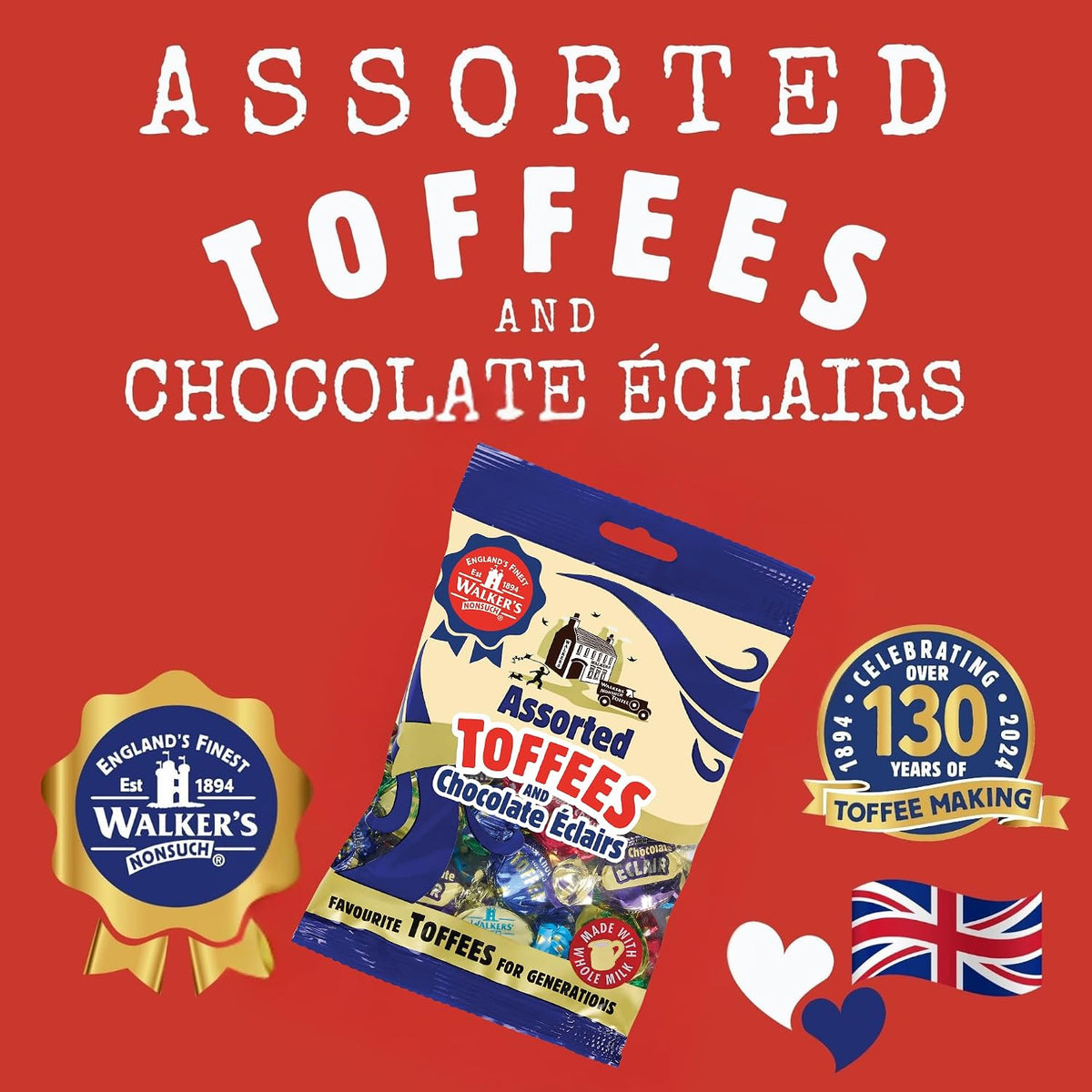 Traditional British candy mix displaying assortment variety