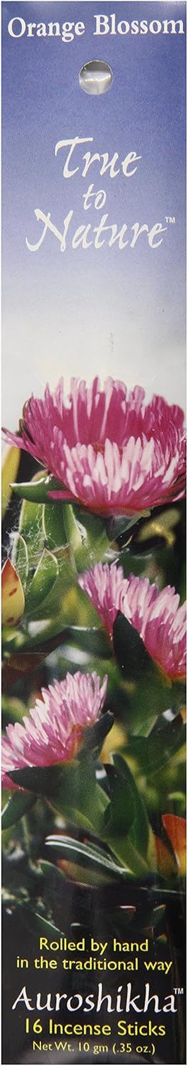 Auroshikha Orange Blossom Incense front view packaging for aromatherapy