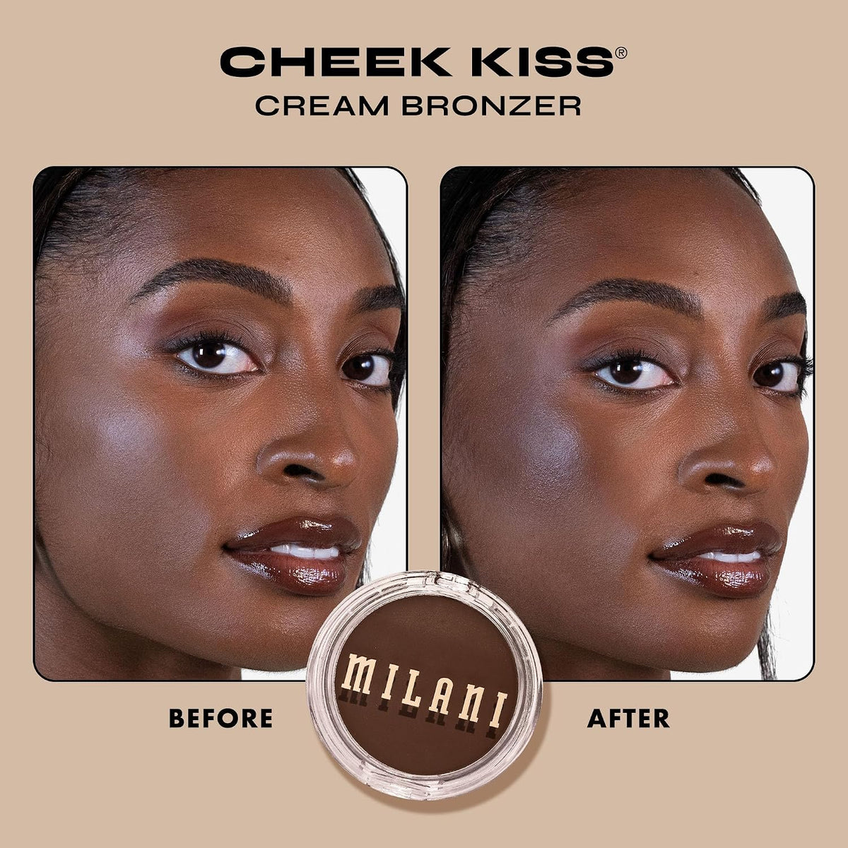 Milani Cream Bronzer 140 shade swatch on skin