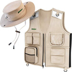 Mini Explorer kids outdoor cargo vest and hat set front view