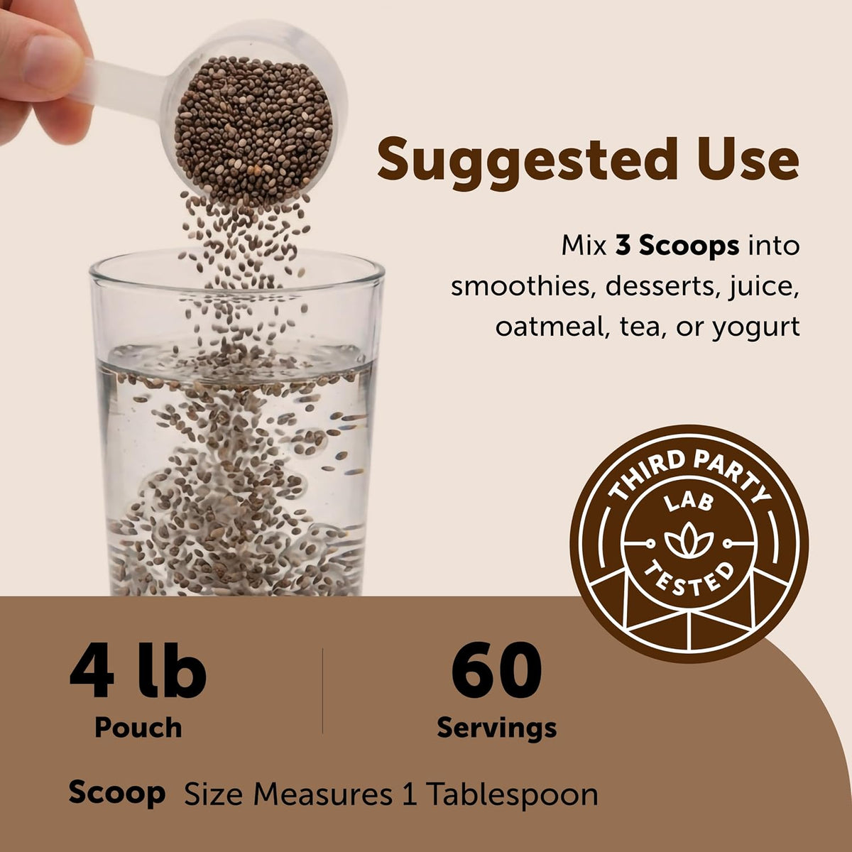 Micro Ingredients superfood chia seeds in a smoothie bowl