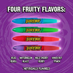Juicy Drop interactive squeeze gel pens variety pack box back showing ingredients and nutritional information.