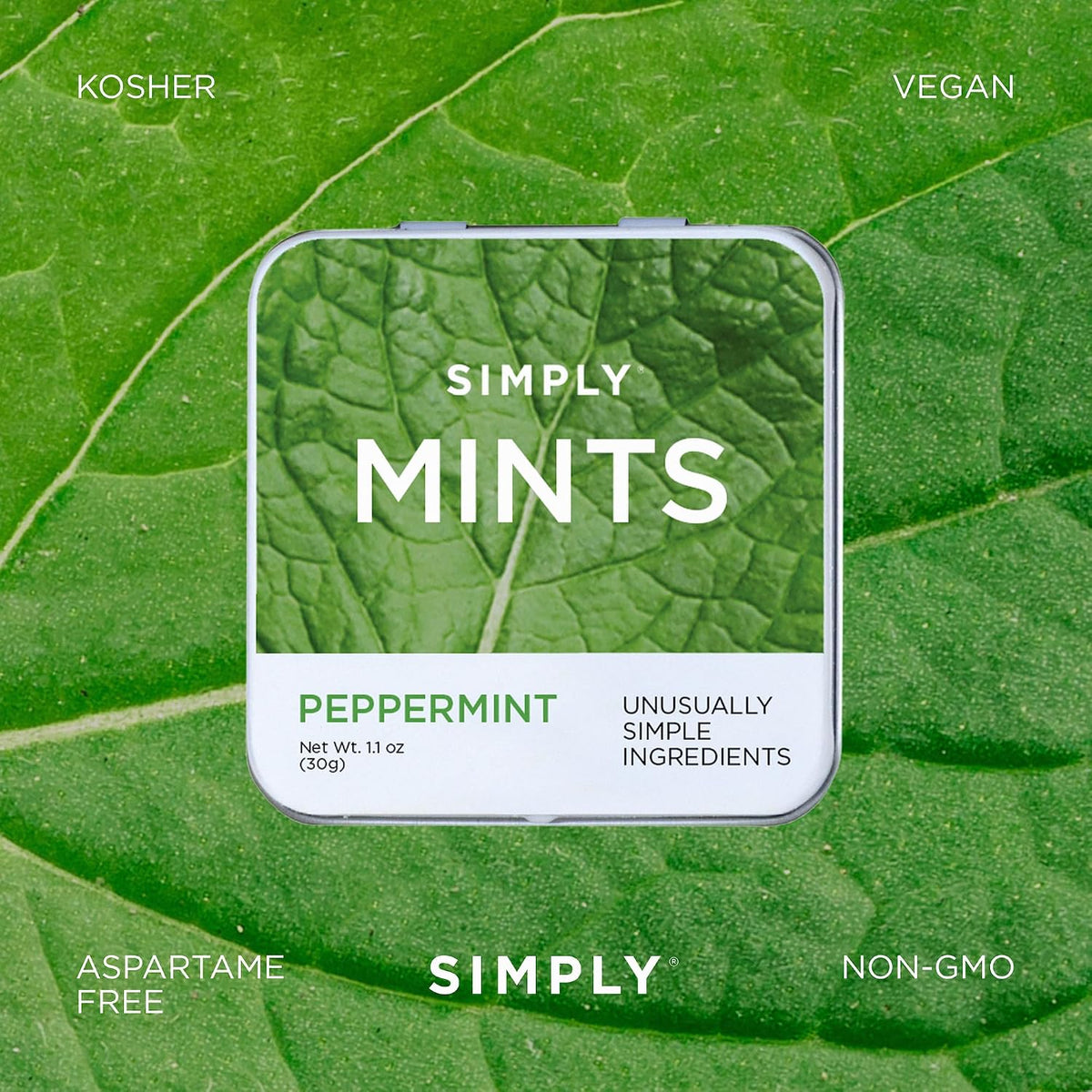Simply Mints premium USA imported natural peppermint mints for fresh breath
