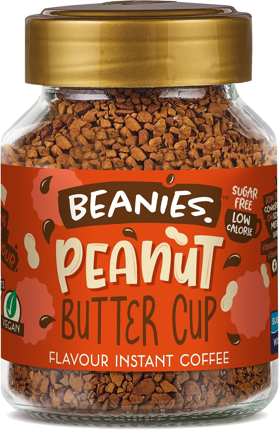 Beanies Peanut Butter Cup Instant Coffee jar front view