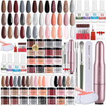 Morovan 18 colors dip powder set with electric nail drill for professional manicure
