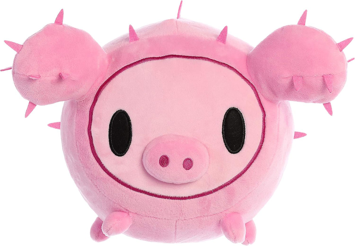 Tokidoki Porcino plush front view in pink cactus suit