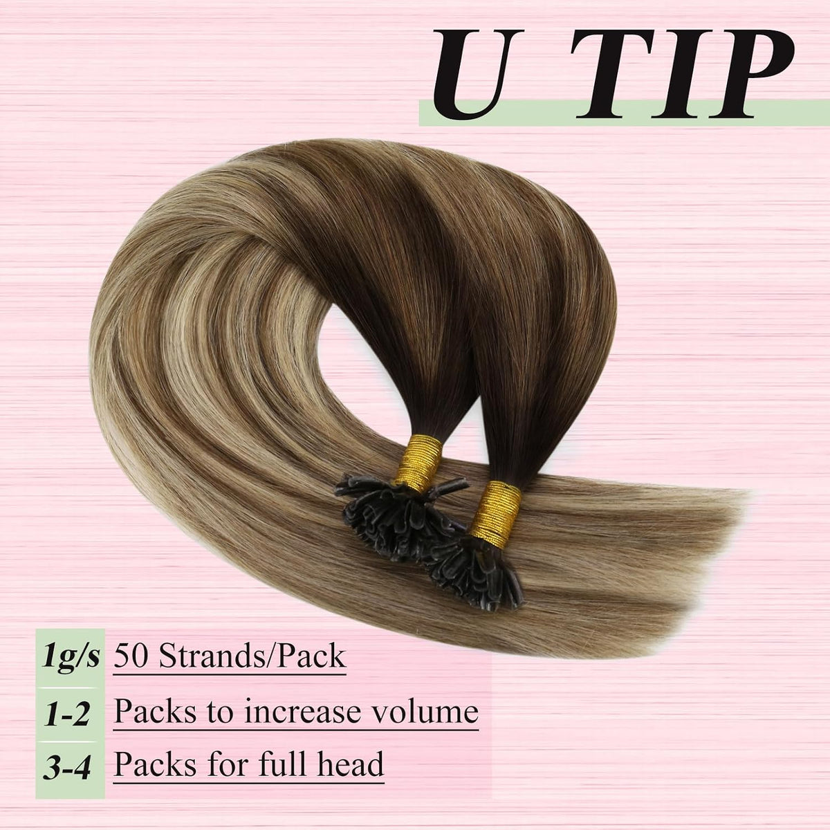 YoungSee pre bonded U tip hair extensions packaging