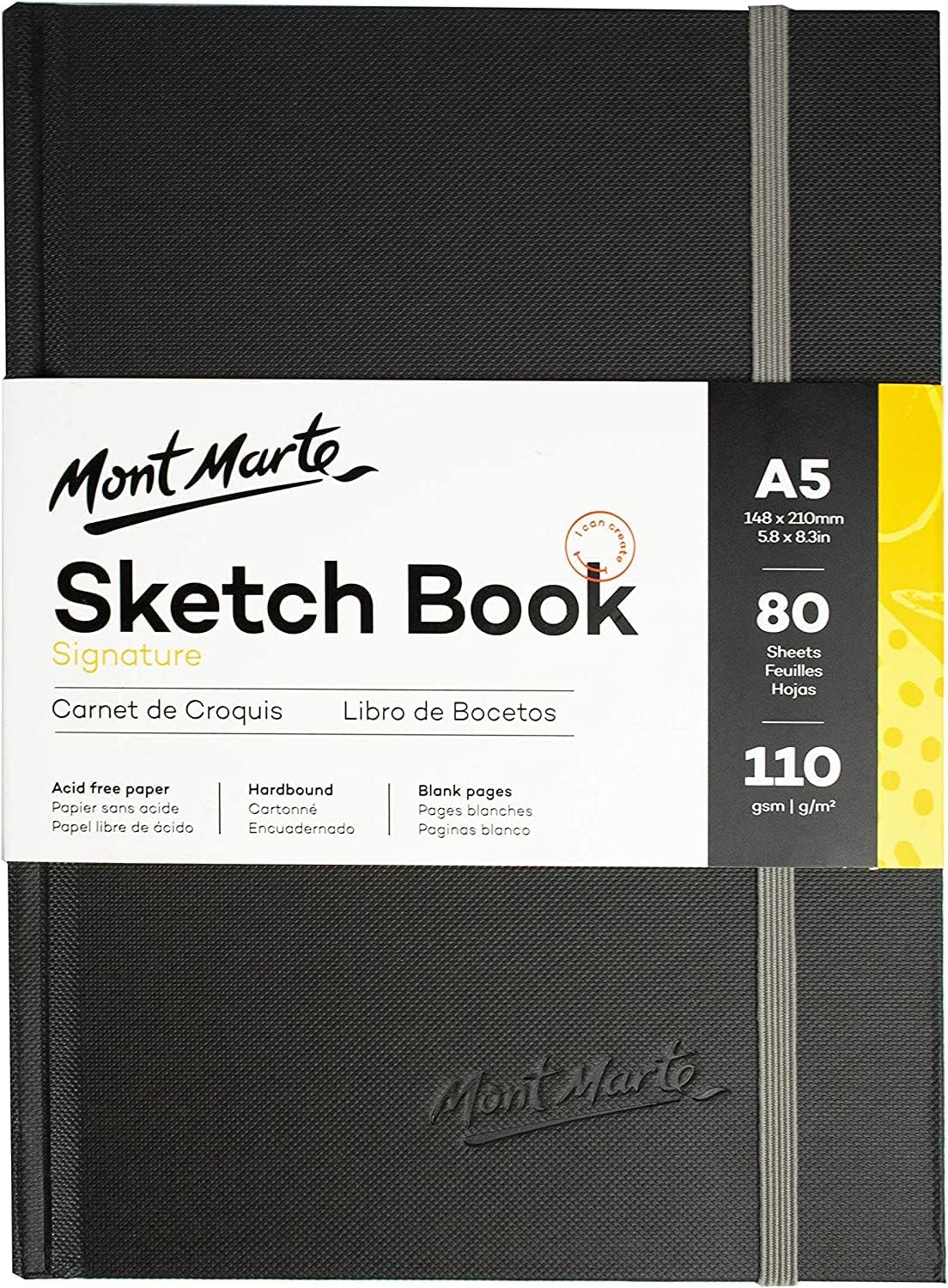 Mont Marte hardbound sketchbook front view drawing book