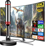 ApexWaveTV indoor digital television antenna front view showcasing the sleek design and sturdy magnetic base setup.
