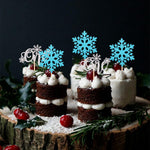 Winter themed party food picks with bamboo sticks