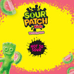 Fat free sour then sweet watermelon candy pieces on display