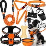 No Pull Dog Harness Adjustable Collar & Leash Set - Dog Halter Harnesses Collapsible Bowls & Poop Bag Dispenser Muzzle ID Tags Toys Fits Small Medium Large Dogs (Pink-M) - Image 14
