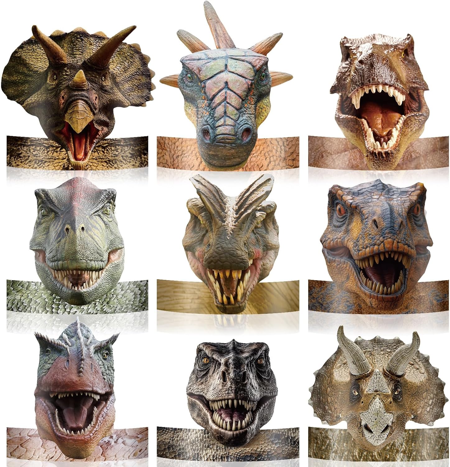Gersoniel dinosaur party hats for kids pack of twenty-four flat front view