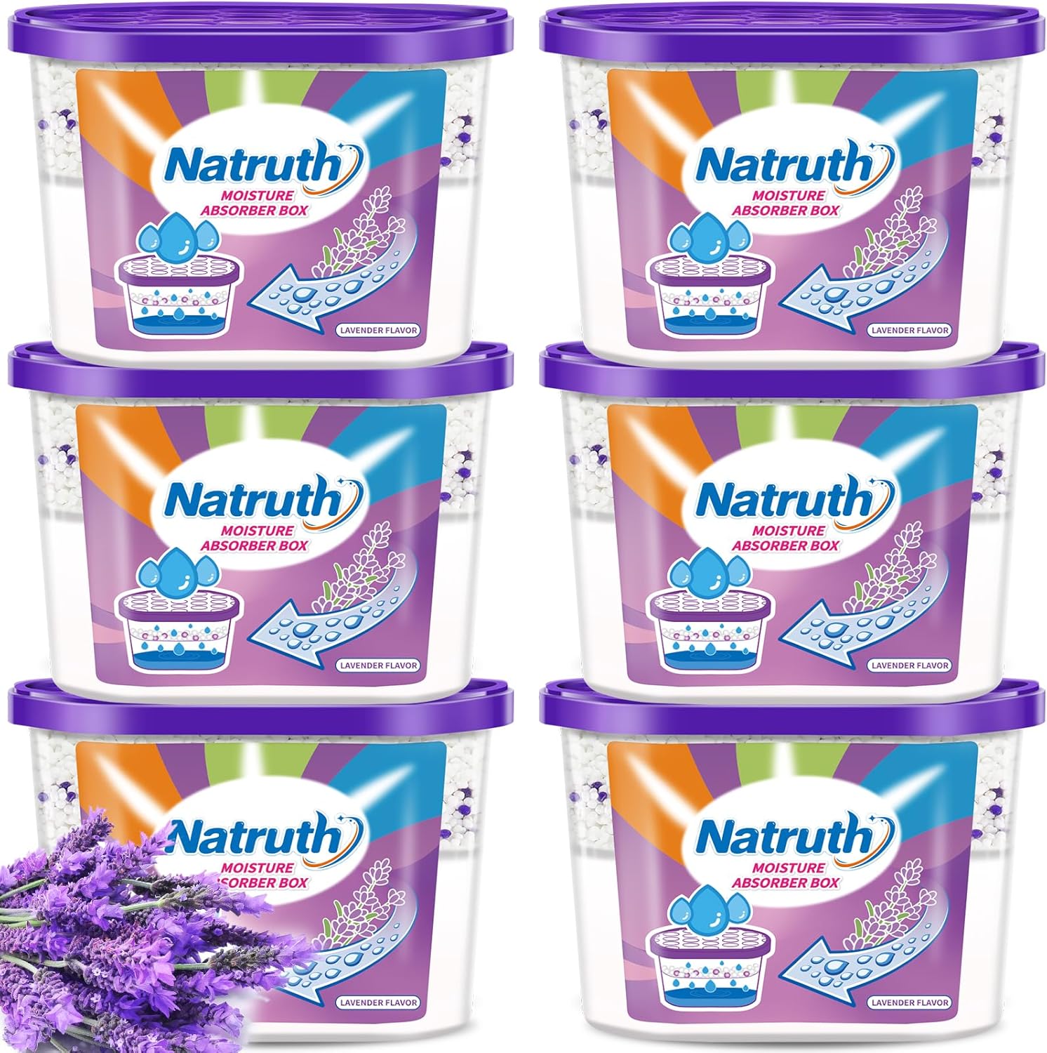 NATRUTH Moisture Absorber 6 pack front view closet dehumidifier