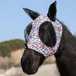 Harrison Howard Super Comfort Stretchy Fitting Horse Fly Mask with UV Protection Soft on Skin with Breathability Pastel Mix Pony - Image 9
