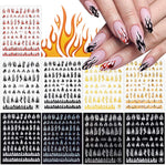 Torokom 9 Sheets Flame Nail Stickers front view packaging