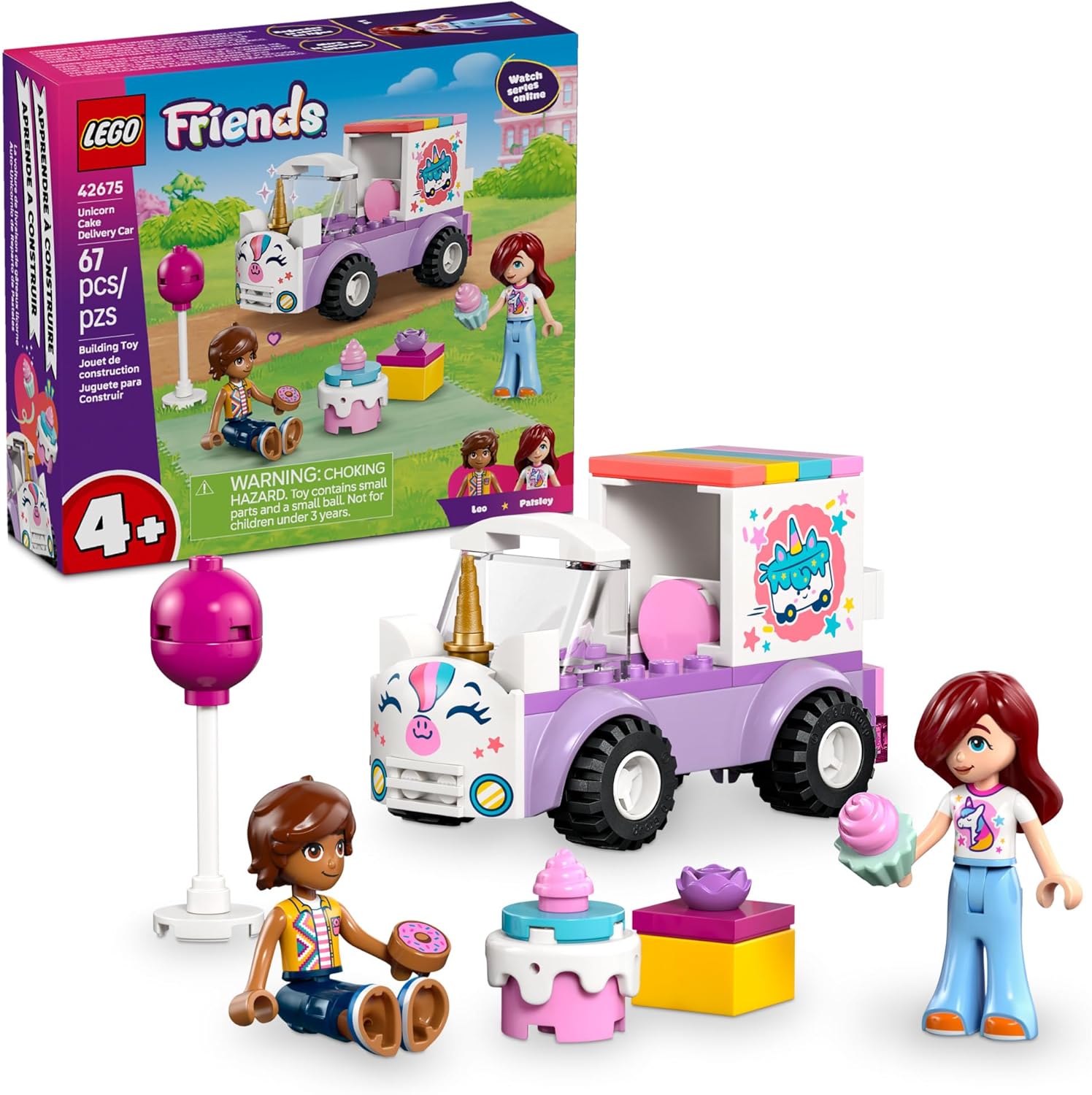LEGO Friends Unicorn Cake Delivery Car front view