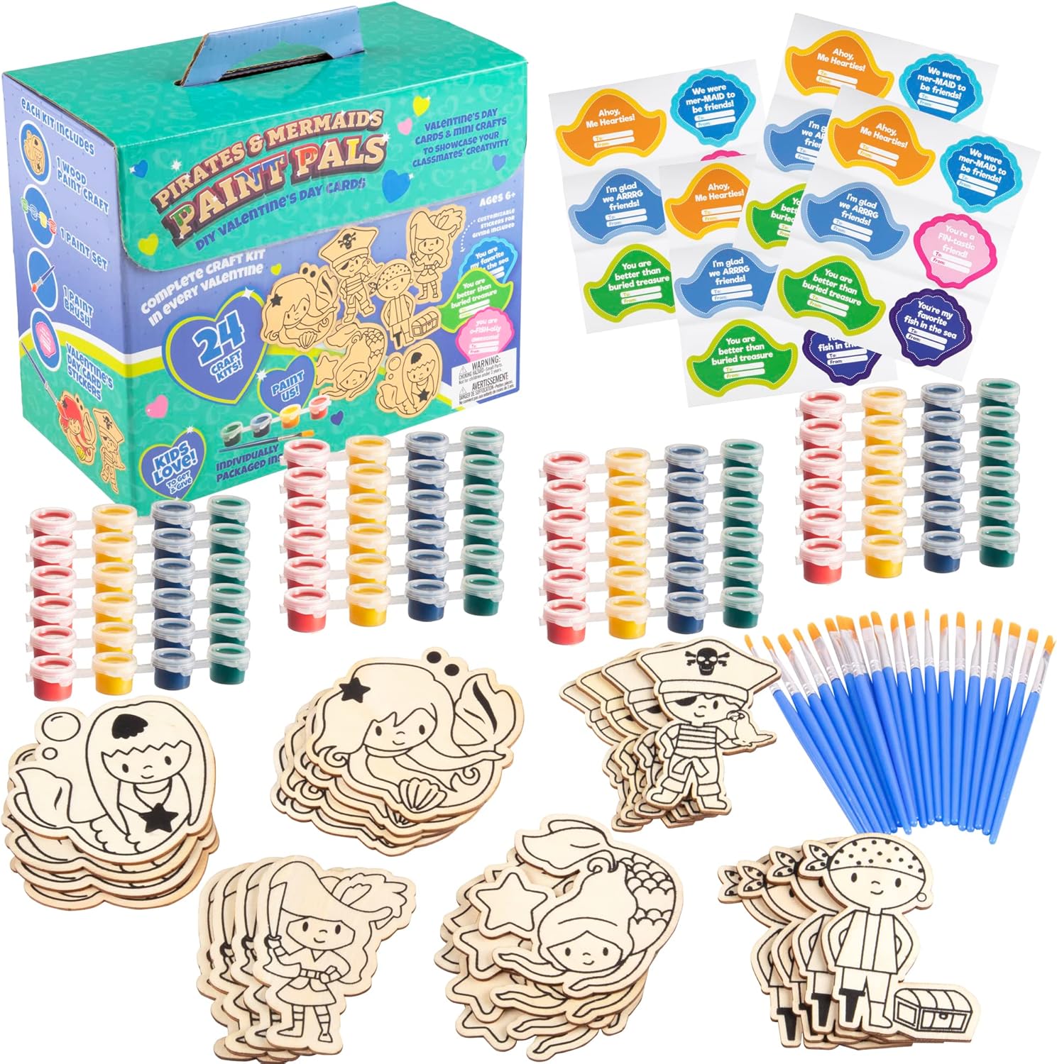 SCS Direct Mermaid and Pirate wood painting kits front view