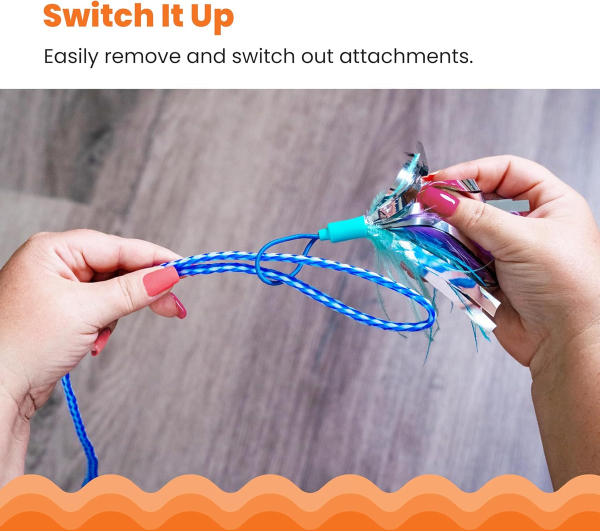 Catstages cat wand toy packaging and accessories