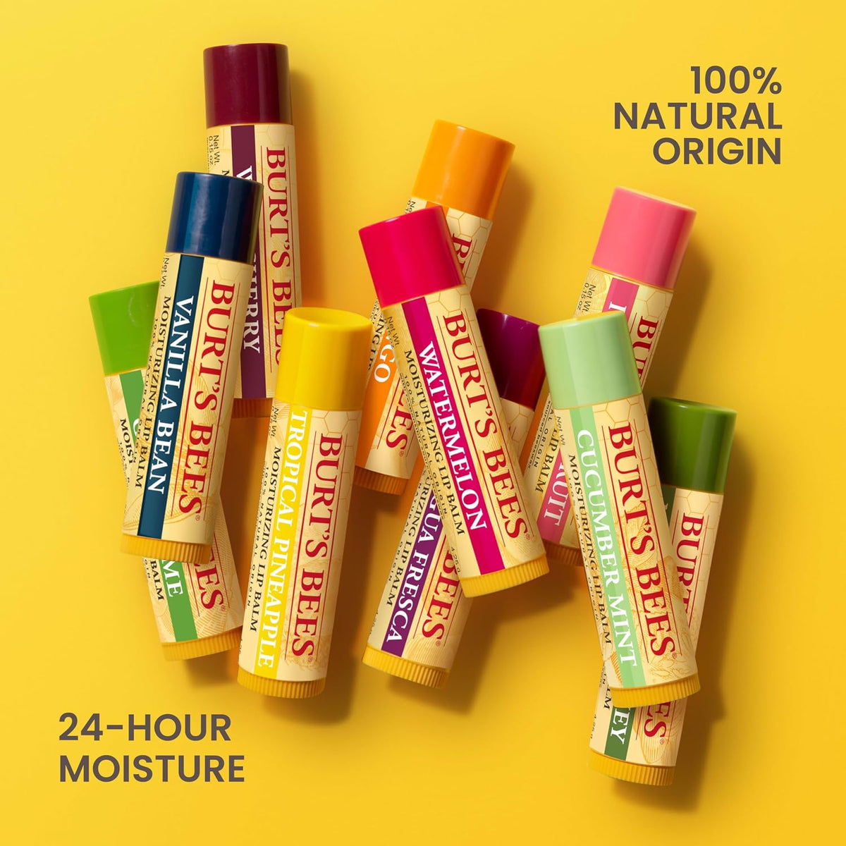 Burt's Bees strawberry lip balm ready for daily application.