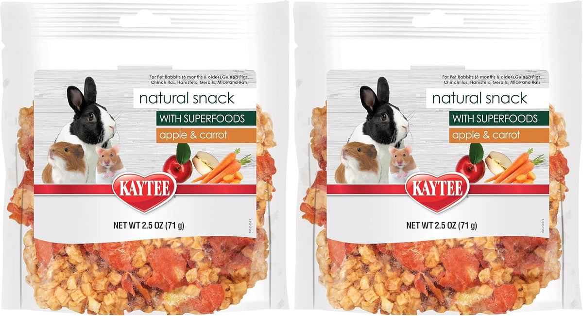 Kaytee natural superfoods apple and carrot flavor crunchy treat mix texture