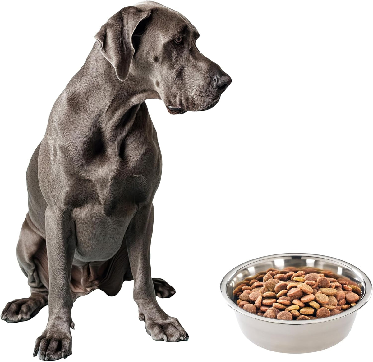 Spot stainless steel dog bowl front view mirror finish pet dish