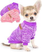 2 Pieces Dog Sweaters for Small Dogs Fall Dog Clothes Male Winter Fleece Pet Sweaters Warm Thick Puppy Outfit Small Dog Sweater for Boy Girl Dogs Teacup Dog, Yorkie, Chihuahua, Pug, XXS,Grey Navy - Image 15