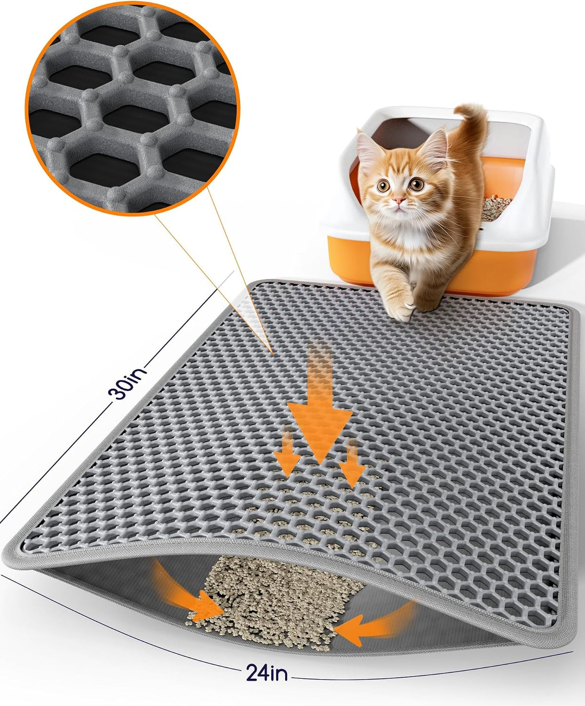 Powools cat litter mat being cleaned with running water.