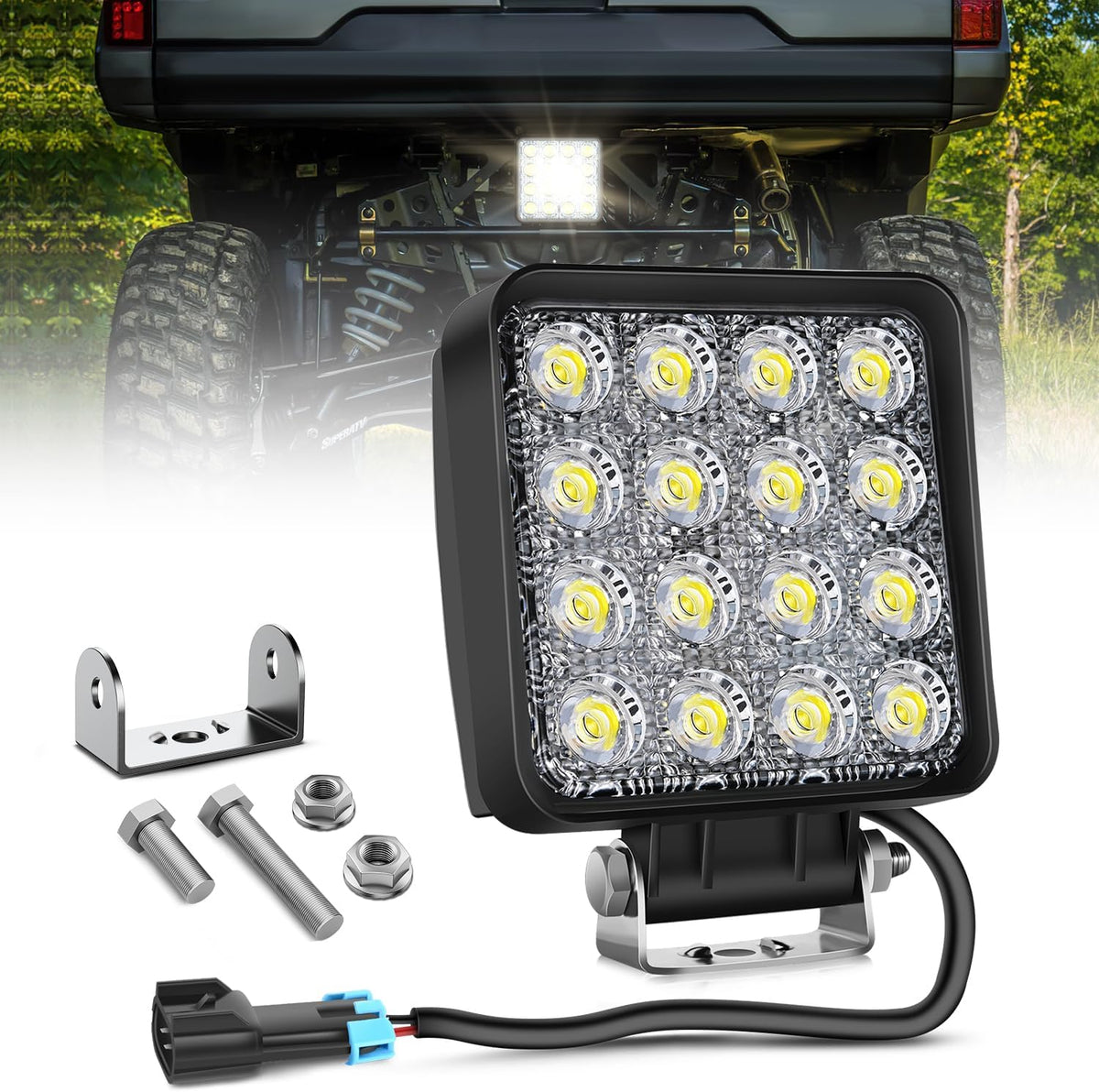 Nilight LED Light Pods with Yellow Black Covers 2 PCS 18 W 1260LM | Flood Beam, Super Bright Off Road Driving Fog Boat Lighting for Trucks Pickup Golf Cart SUV ATV UTV 4x4 Van Camper - Image 14