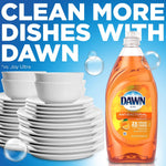 Dawn orange scent dishwashing liquid dispensing soap on sponge