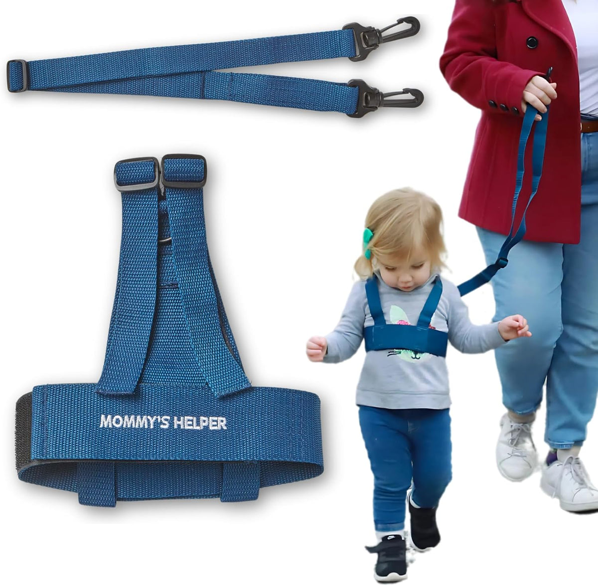 Mommy's Helper Kid Keeper toddler safety harness blue front view