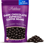Madelaine Dark Chocolate Covered Espresso Beans front packaging view